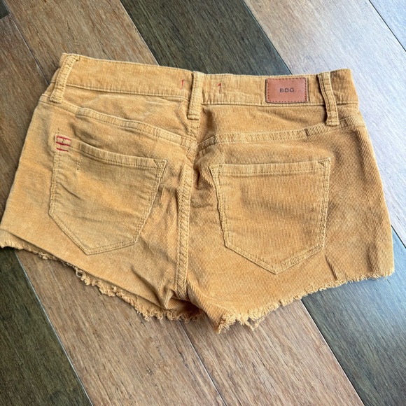 BDG Brown Mustard Corduroy Shorts - Picture 3 of 4